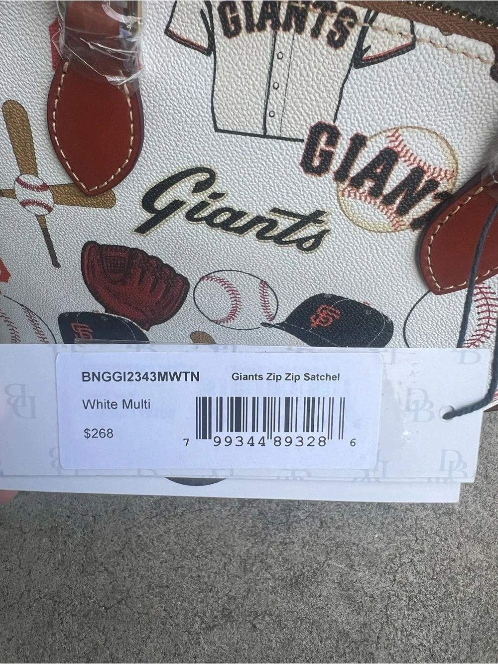 Dooney & Bourke San Francisco Giants Print Satchel - White/Tan/Red/Black